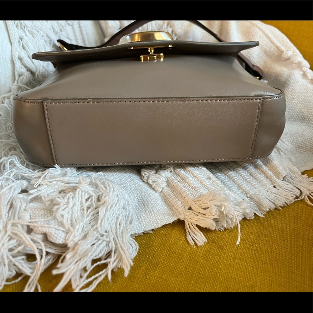 😍 Chloe “C” Small Motty Grey Leather & Suede Double Carry Crossbody Bag - Picture 3 of 12